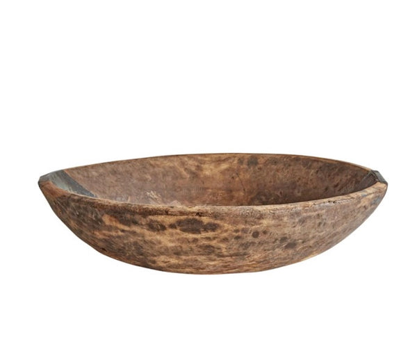 Hand Carved Antique Wood Bowl, grande