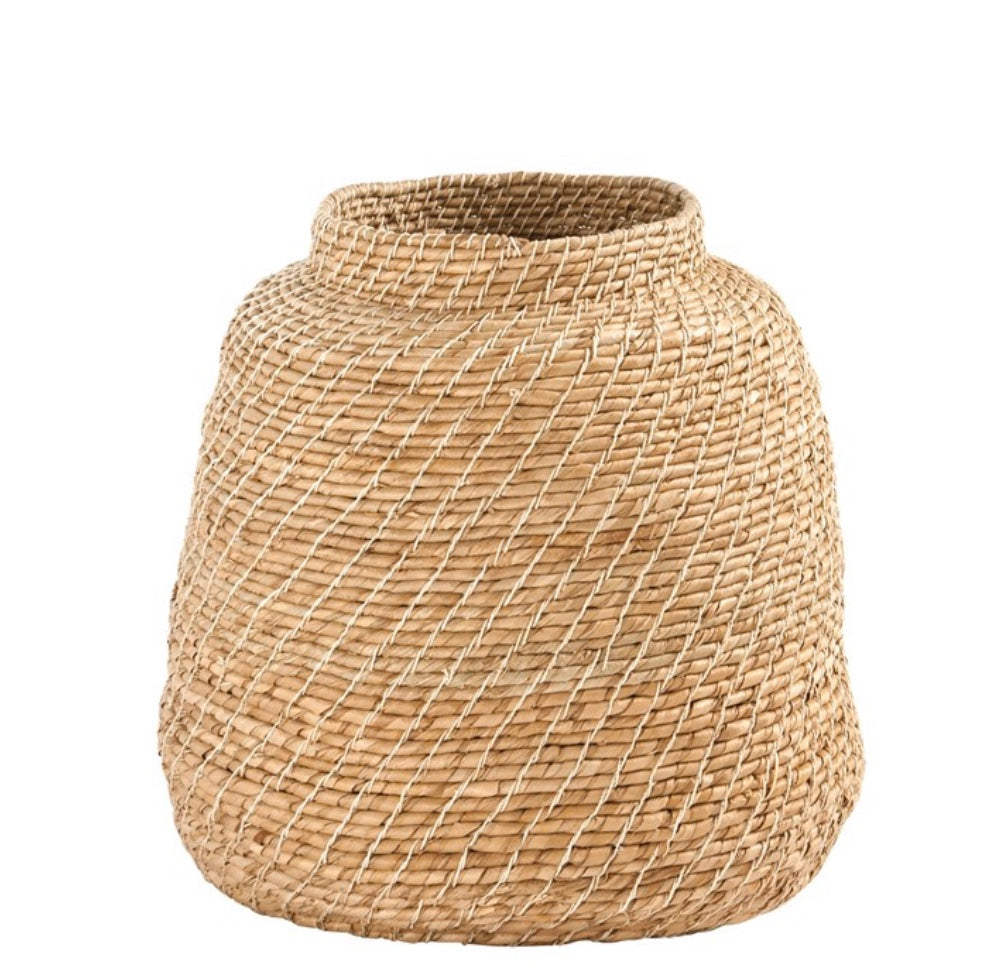 Hand Woven Cattail Basket large