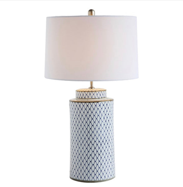 Indigo & White Table Lamp