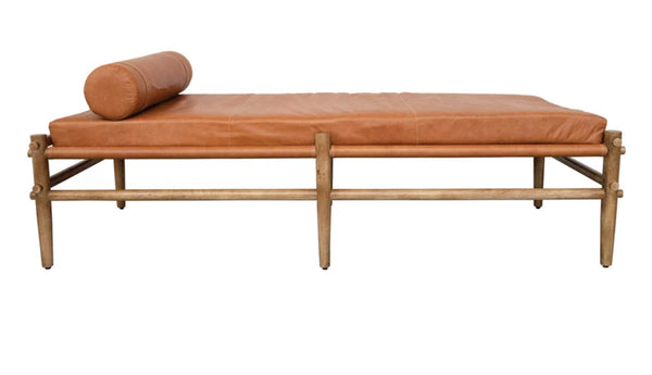 Mango Wood & Leather Daybed