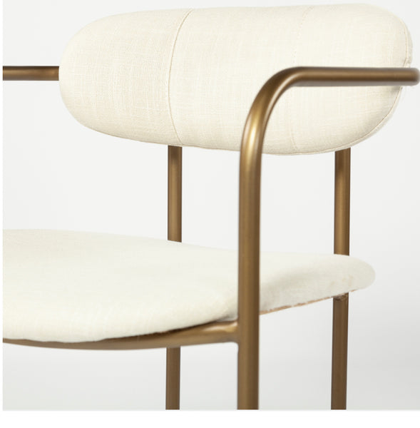 Cream & Gold Dining Arm Chair