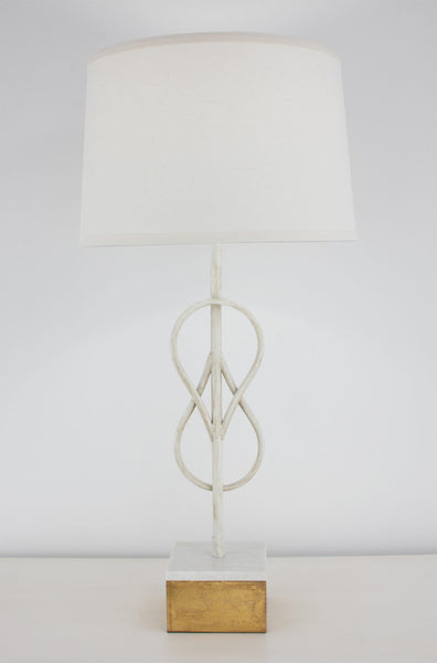 Double Teardrop Lamp-White & Gold Leaf