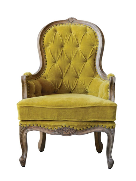 Chartreuse Velvet Accent Chair