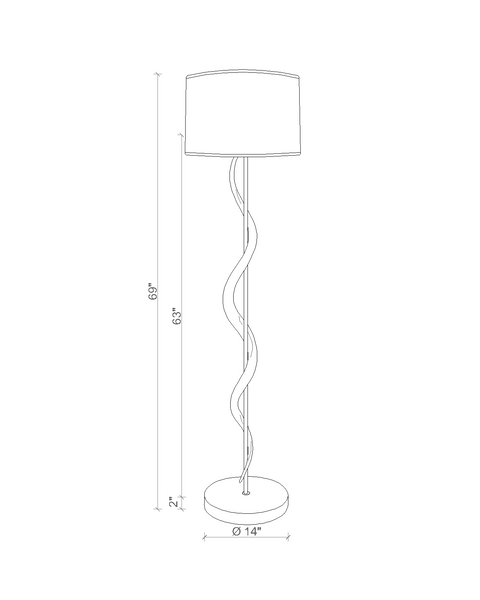 Single Twist Inner Kudu Horn Floor Lamp