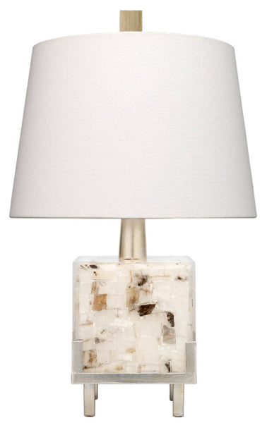 White Calcite & Champagne Leaf Lamp