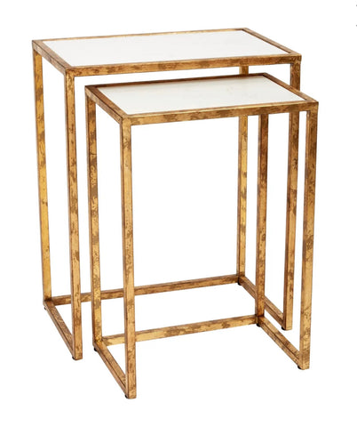 Gold & White Marble Nesting Table