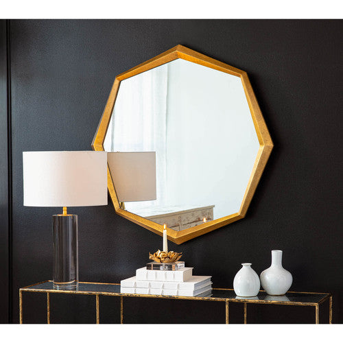 36” Gold Leaf Octagonal Mirror