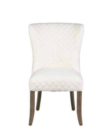 Oak & Cream Linen Dining Chair