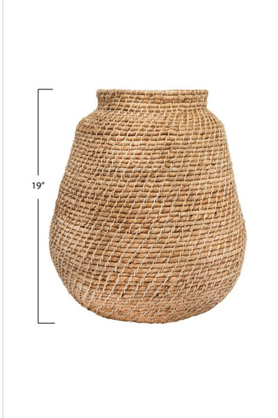 Hand Woven Cattail Basket large