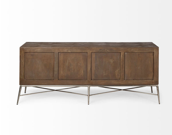 Two-Tone Wood Sideboard on Iron Base