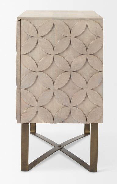 Circle Pattern Wood Side Cabinet