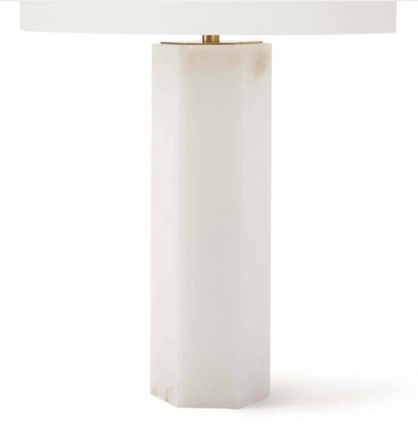 Cut Column Alabaster Table Lamp