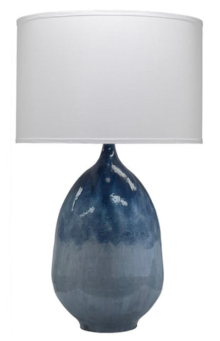 Blue Ombré Enameled Metal Table Lamp