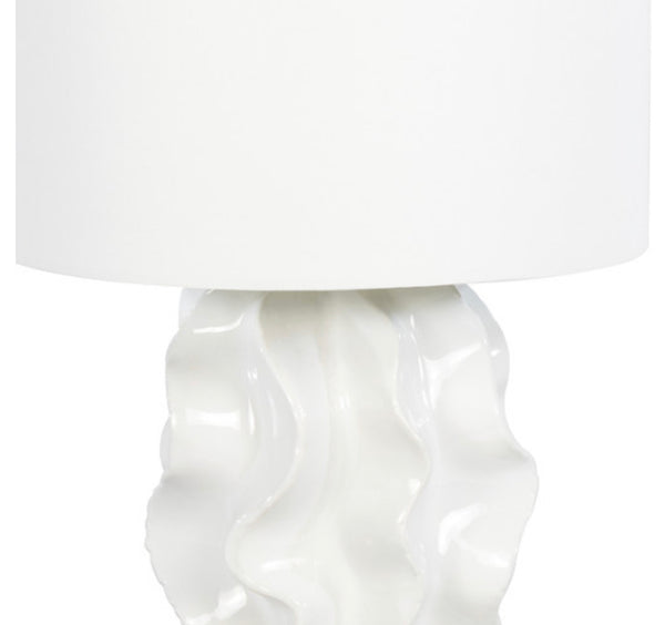 White Waves Ceramic Table Lamp