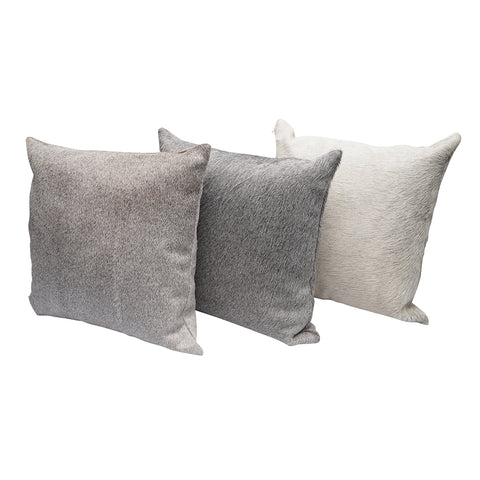Grey Cowhide Pillow