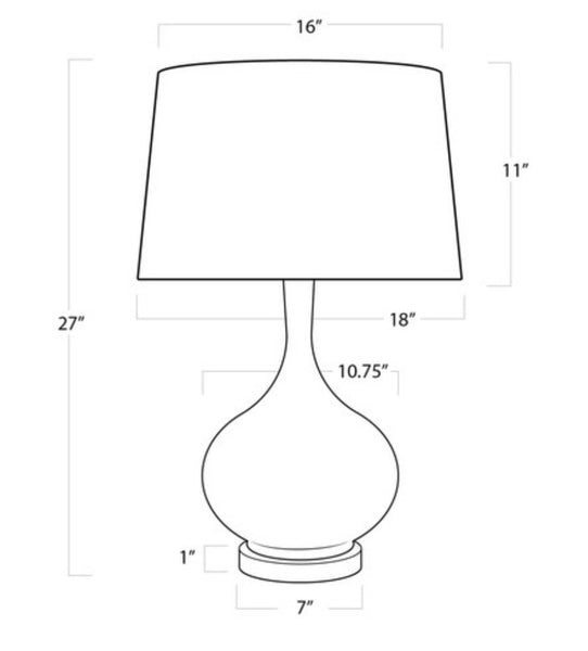 Ivory Ceramic Lamp on Crystal Base