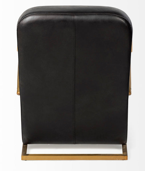 Black Leather Diamond Pattern Chair