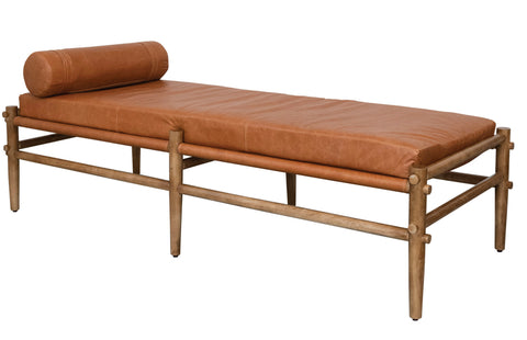 Mango Wood & Leather Daybed