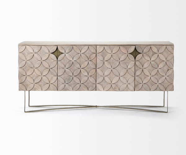 Circle Pattern Wood Sideboard