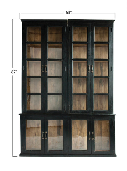 Wood & Glass 2 Piece Cabinet