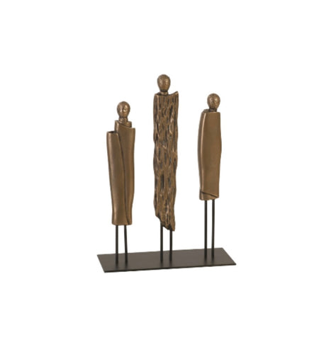 Robed Monk Trio Sculpture Bronze