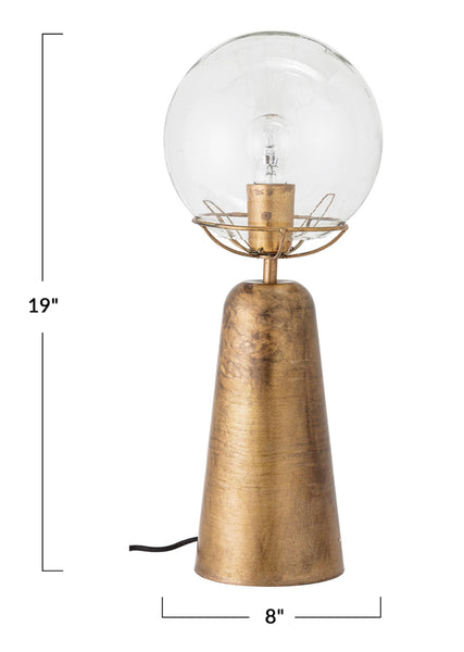 Gold Lamp w/ Glass Globe