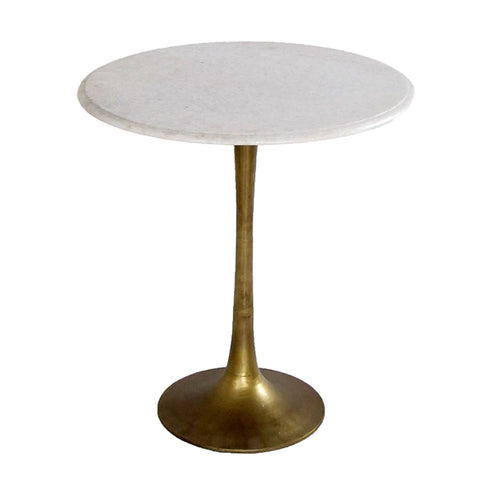 Marble Side Table w/ Gold Tulip Base