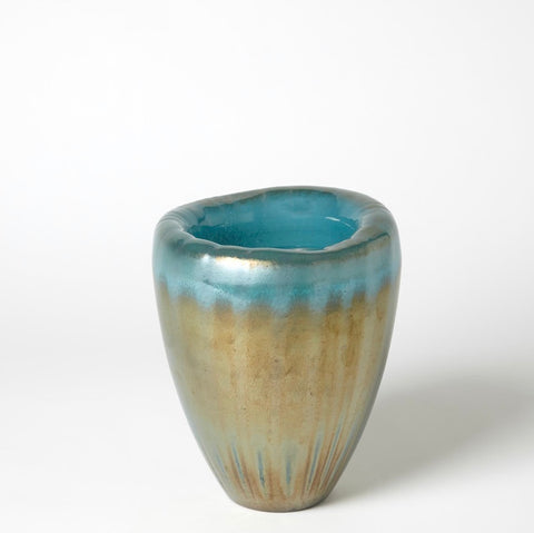 Teardrop Folded Vase Turquoise small