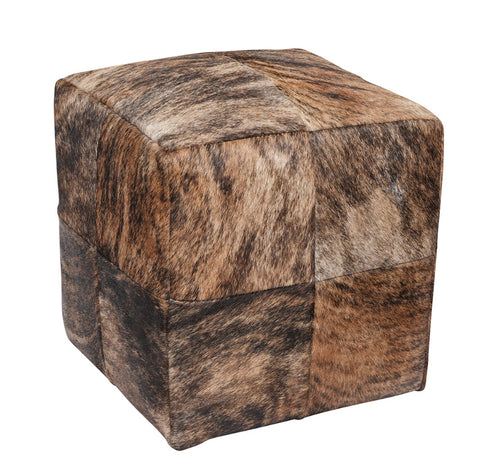 18” Exotic Cowhide Cube Pouf