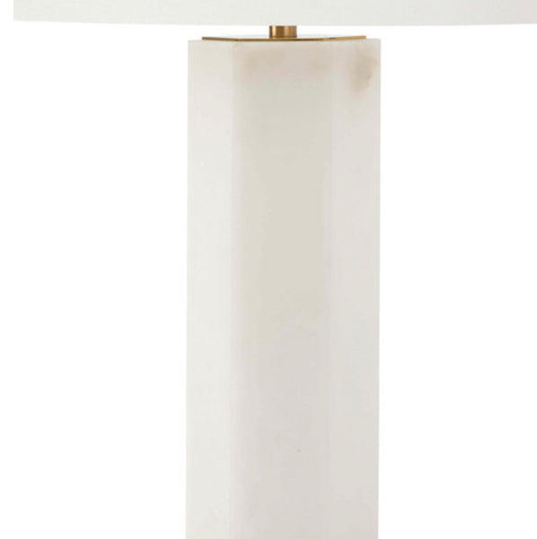 Cut Column Alabaster Table Lamp