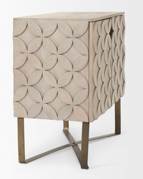 Circle Pattern Wood Side Cabinet