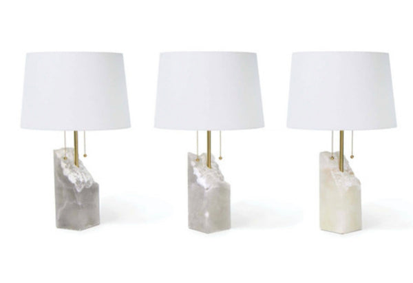 Raw Edge Alabaster Table Lamp