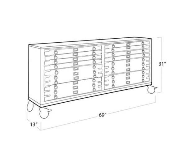 Engravers Console w/ 12 Drawers