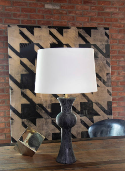 Birch Wood Table Lamp - Ebony