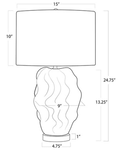 White Waves Ceramic Table Lamp