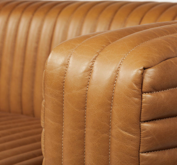 Cognac Top Grain Leather Sofa