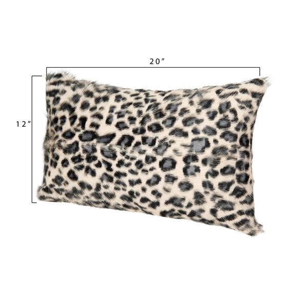 Leopard Print Goat Fur Pillow