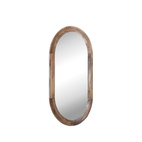 Oval Mango Wood Mirror