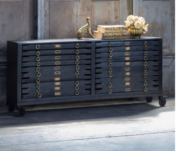 Engravers Console w/ 12 Drawers