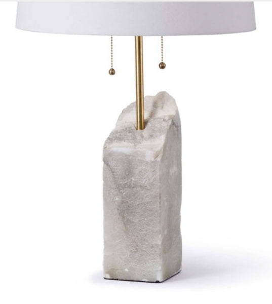 Raw Edge Alabaster Table Lamp