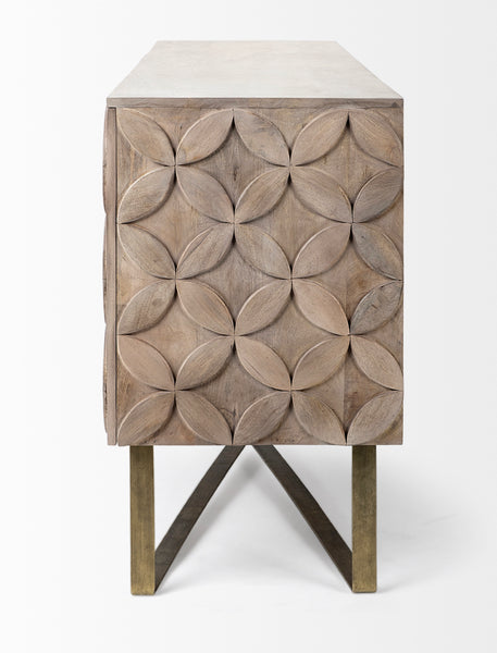 Circle Pattern Wood Sideboard