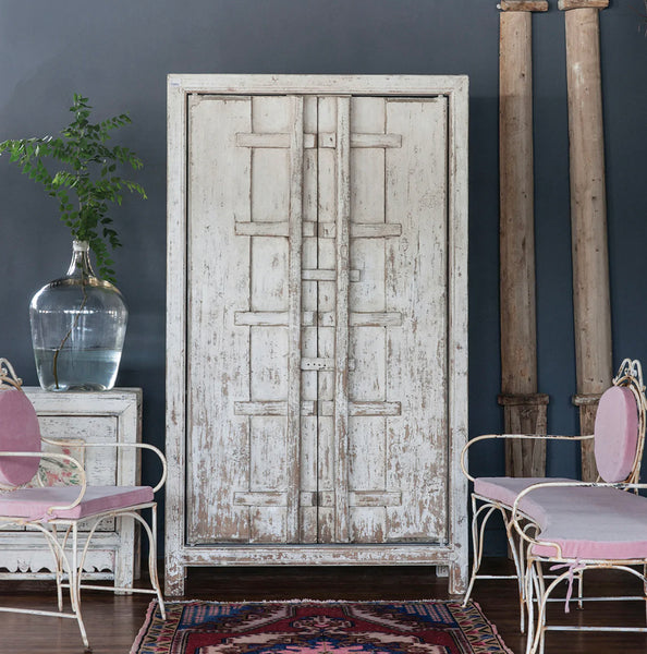 Vintage Door White Armoire