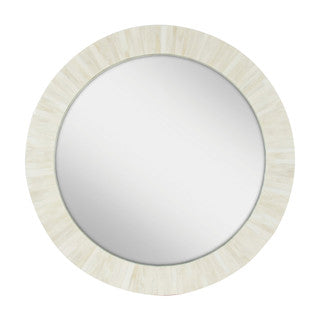 33” White Bone Inlay Mirror