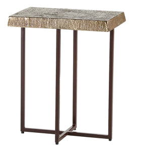 Pattern Aluminum Brass Accent Table