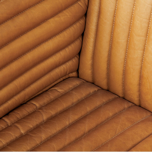 Cognac Top Grain Leather Sofa