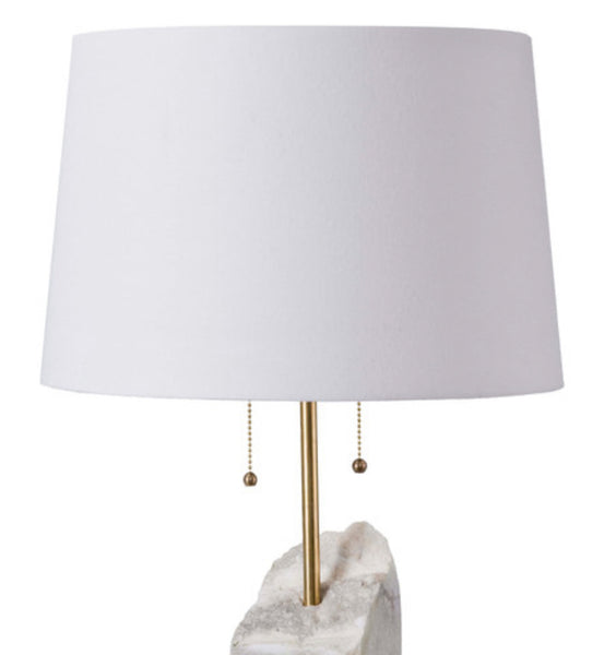 Raw Edge Alabaster Table Lamp