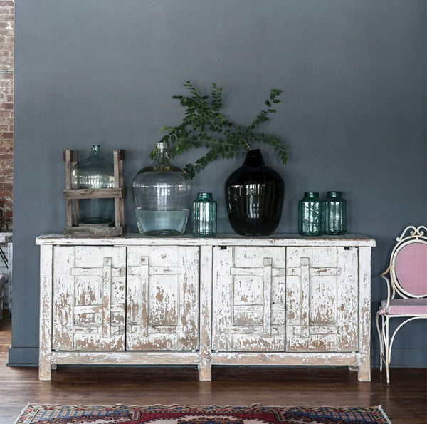 Vintage Door White Buffet