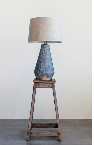 Blue Glazed Table Lamp