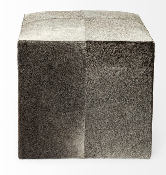 Square Hair on Hide Ottoman