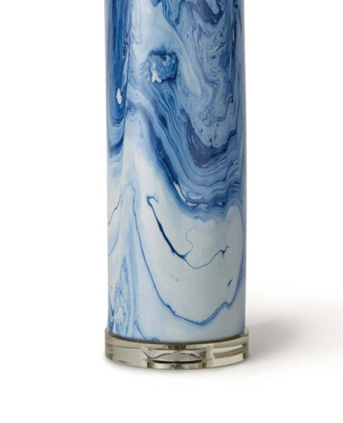 Blue Marbled Table Lamp